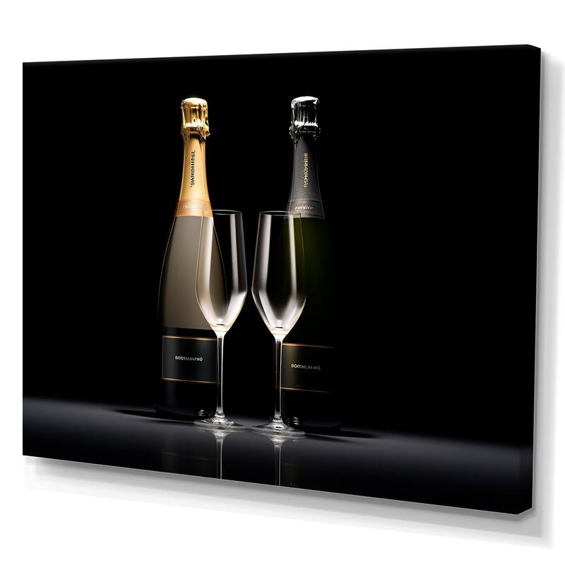 Designart "Monochrome Champagnes Contrast " Champagne Wall Art Bed